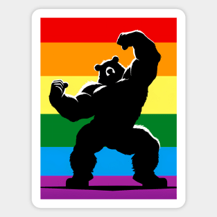 Rainbow LGBTQ Furry Pride Dancing Bear Fursona Magnet